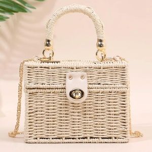 🆕 Flap Straw Top Handle Handbag